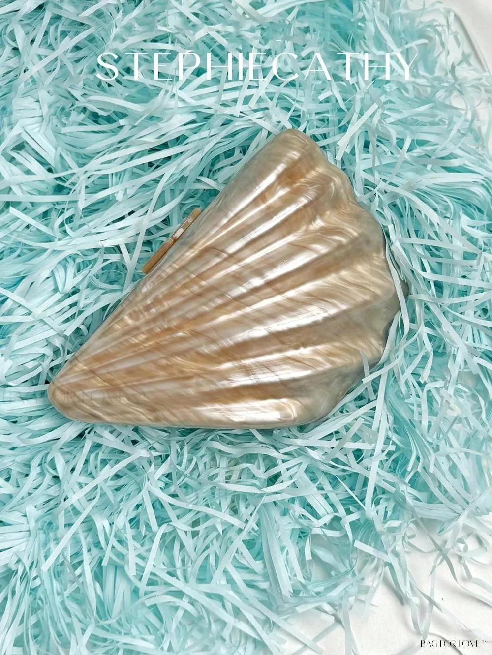 BagForLove - Luxury Acrylic Shell Shape Cross Body Bag with Chain Closure