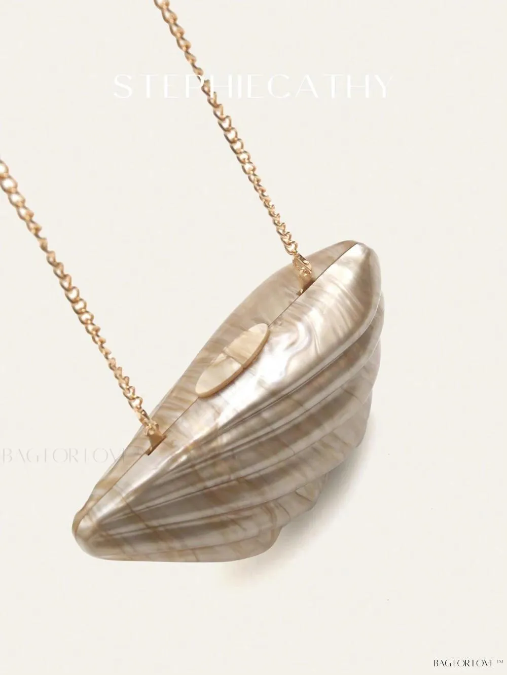 BagForLove - Luxury Acrylic Shell Shape Cross Body Bag with Chain Closure