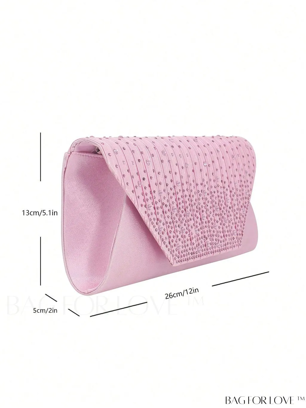BagForLove - Medium Glamorous Envelope Bag with Rhinestone Decoration