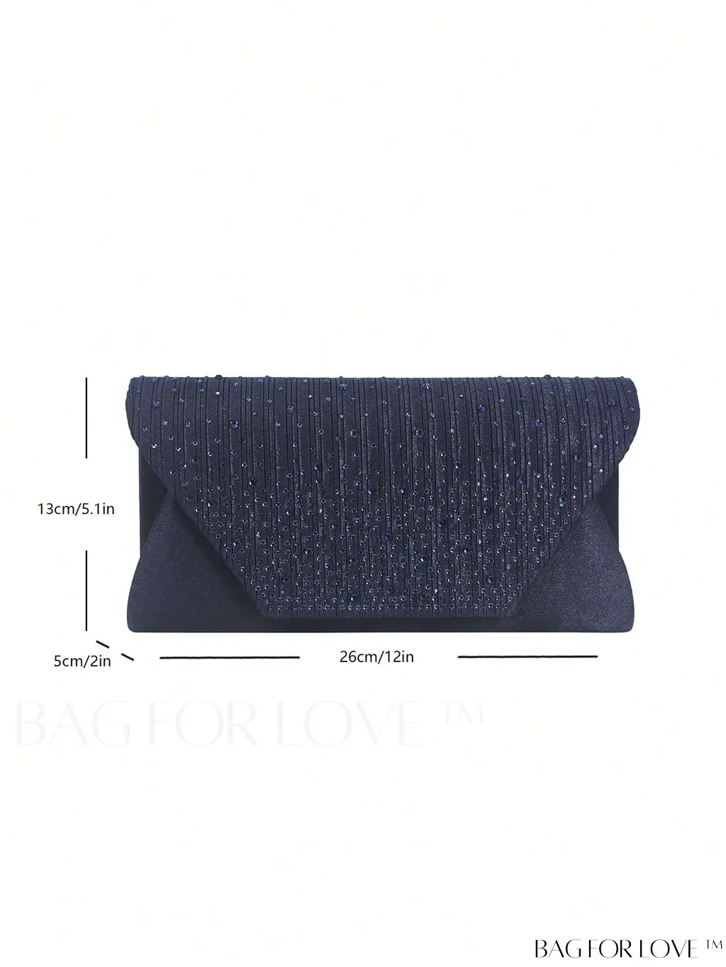 BagForLove - Medium Glamorous Envelope Bag with Rhinestone Decoration