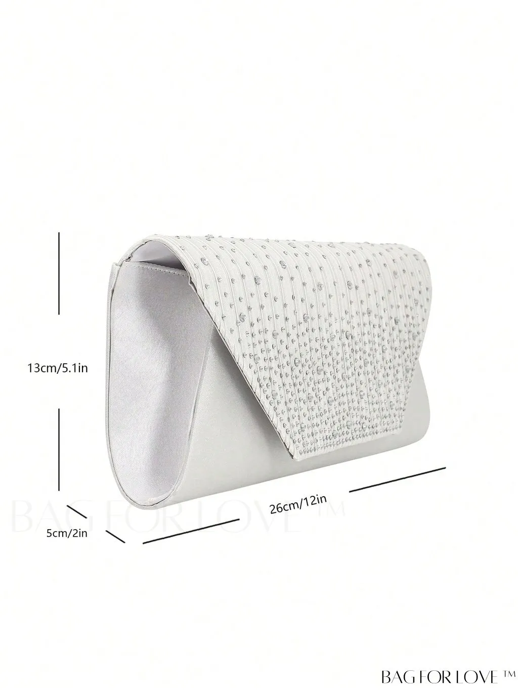 BagForLove - Medium Glamorous Envelope Bag with Rhinestone Decoration