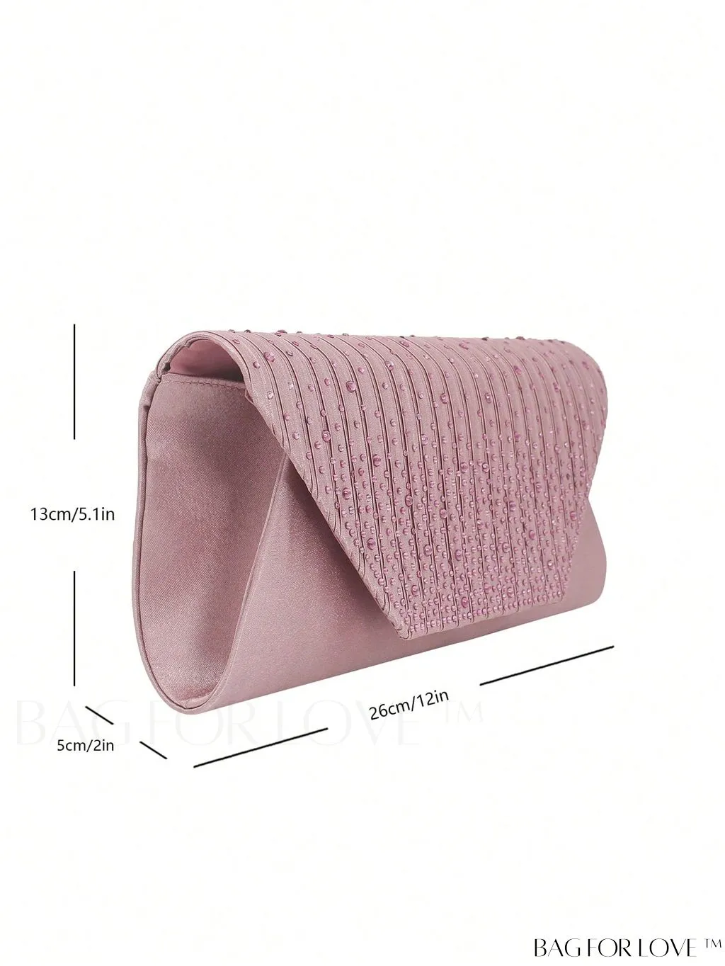 BagForLove - Medium Glamorous Envelope Bag with Rhinestone Decoration