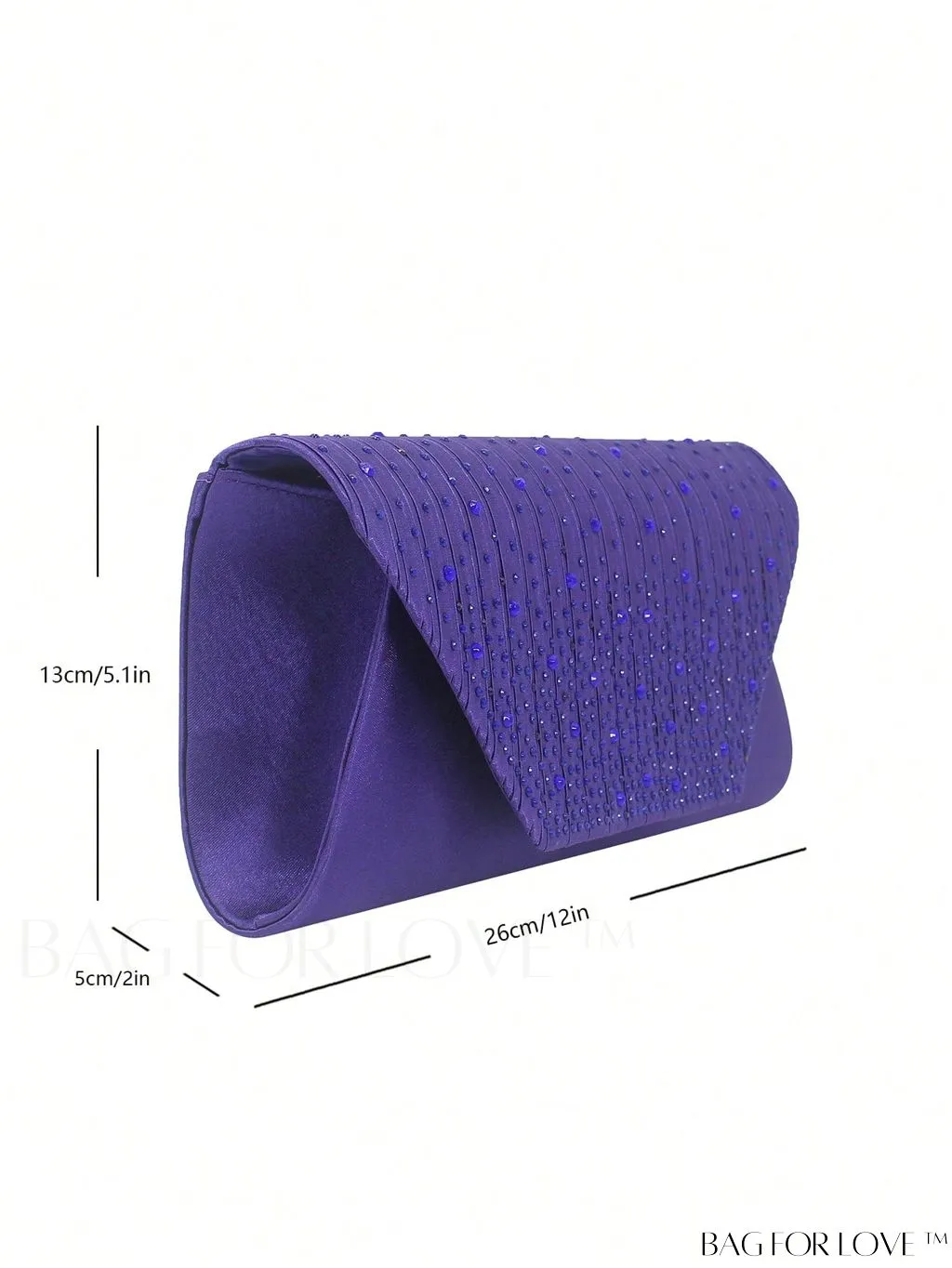 BagForLove - Medium Glamorous Envelope Bag with Rhinestone Decoration