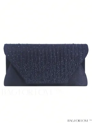 BagForLove - Medium Rhinestone-Adorned Envelope Bag with Glamorous Flap Design