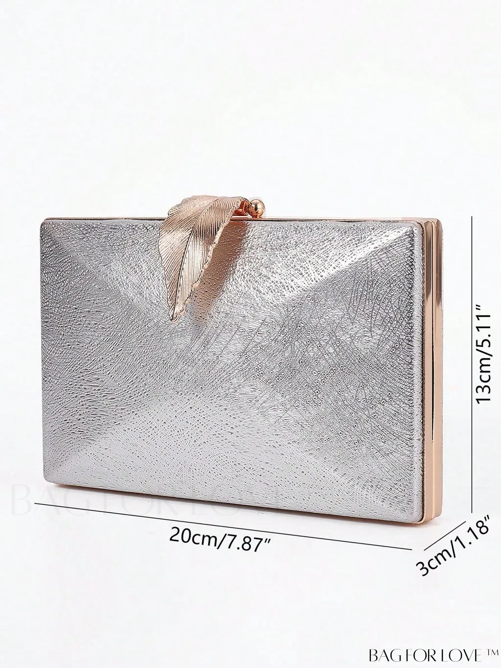 BagForLove - Metal Leaf Lock Bridal Handbag: Elegant Womens Wedding Clutch for Parties