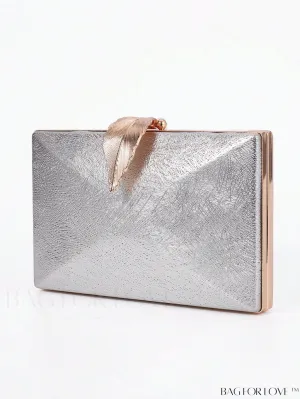 BagForLove - Metal Leaf Lock Bridal Handbag: Elegant Womens Wedding Clutch for Parties