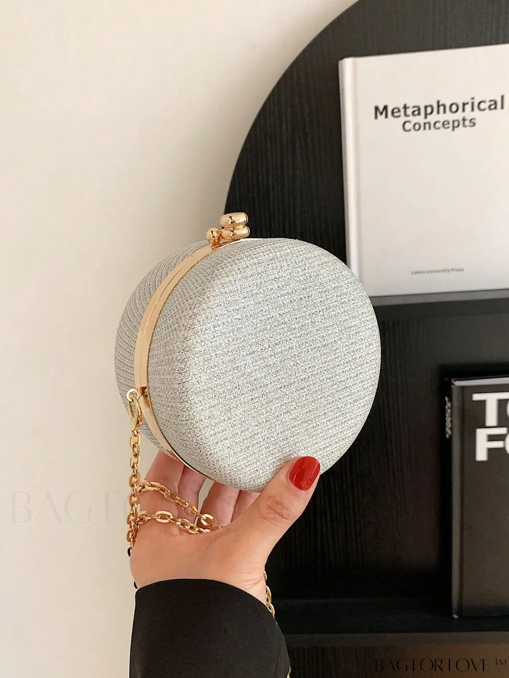 BagForLove - Mini Glitter Circle Bag - Elegant Purse for Weddings, Proms, and Parties