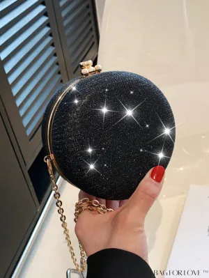 BagForLove - Mini Glitter Circle Bag - Elegant Purse for Weddings, Proms, and Parties