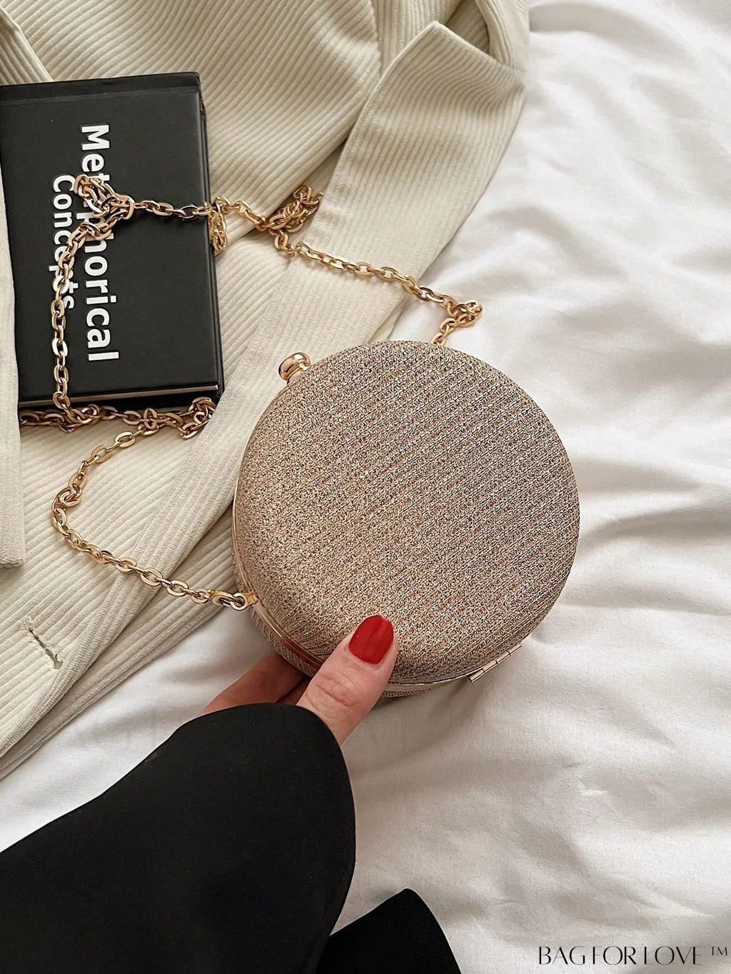 BagForLove - Mini Glitter Circle Bag - Elegant Purse for Weddings, Proms, and Parties