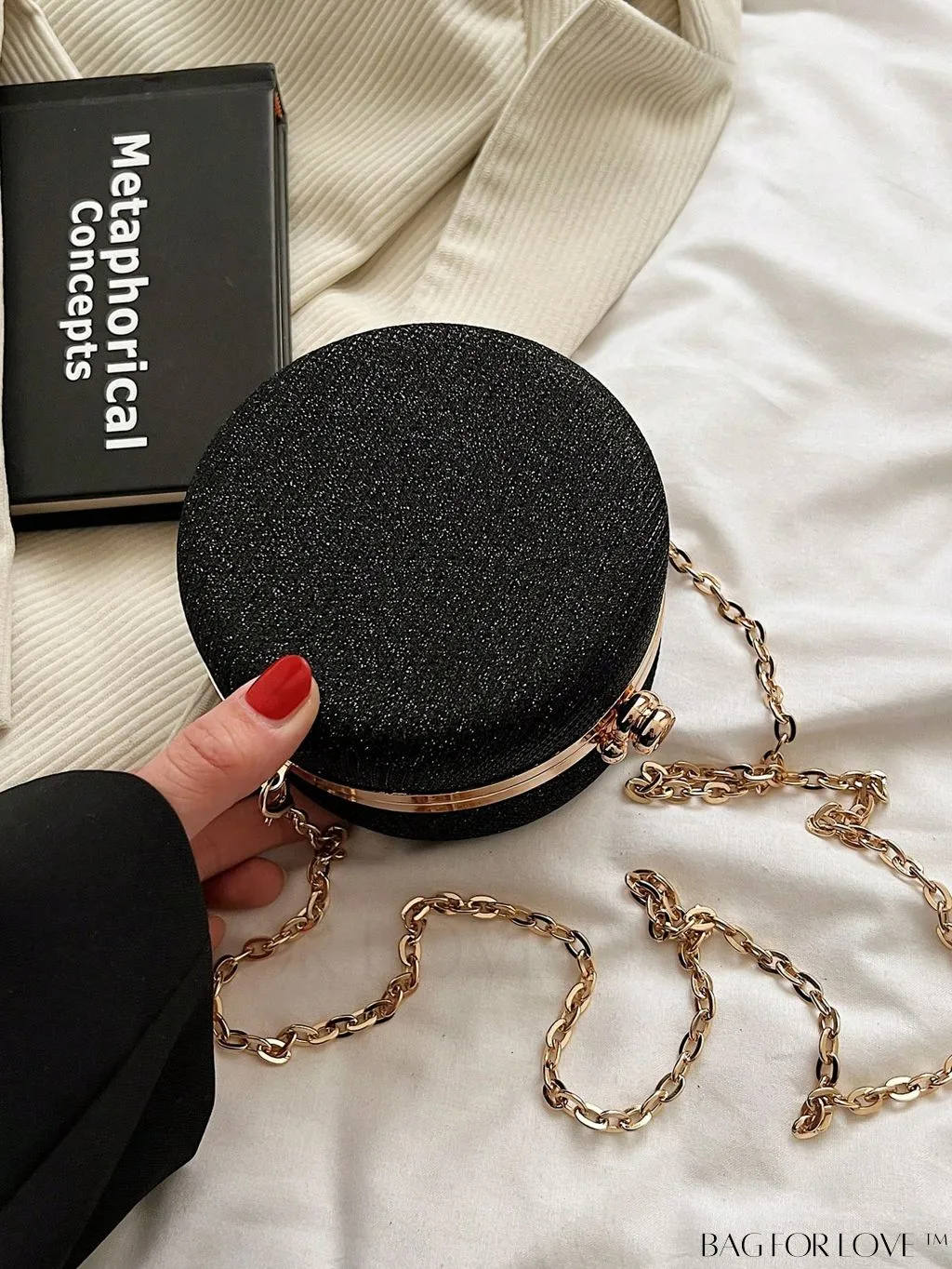 BagForLove - Mini Glitter Circle Bag - Elegant Purse for Weddings, Proms, and Parties