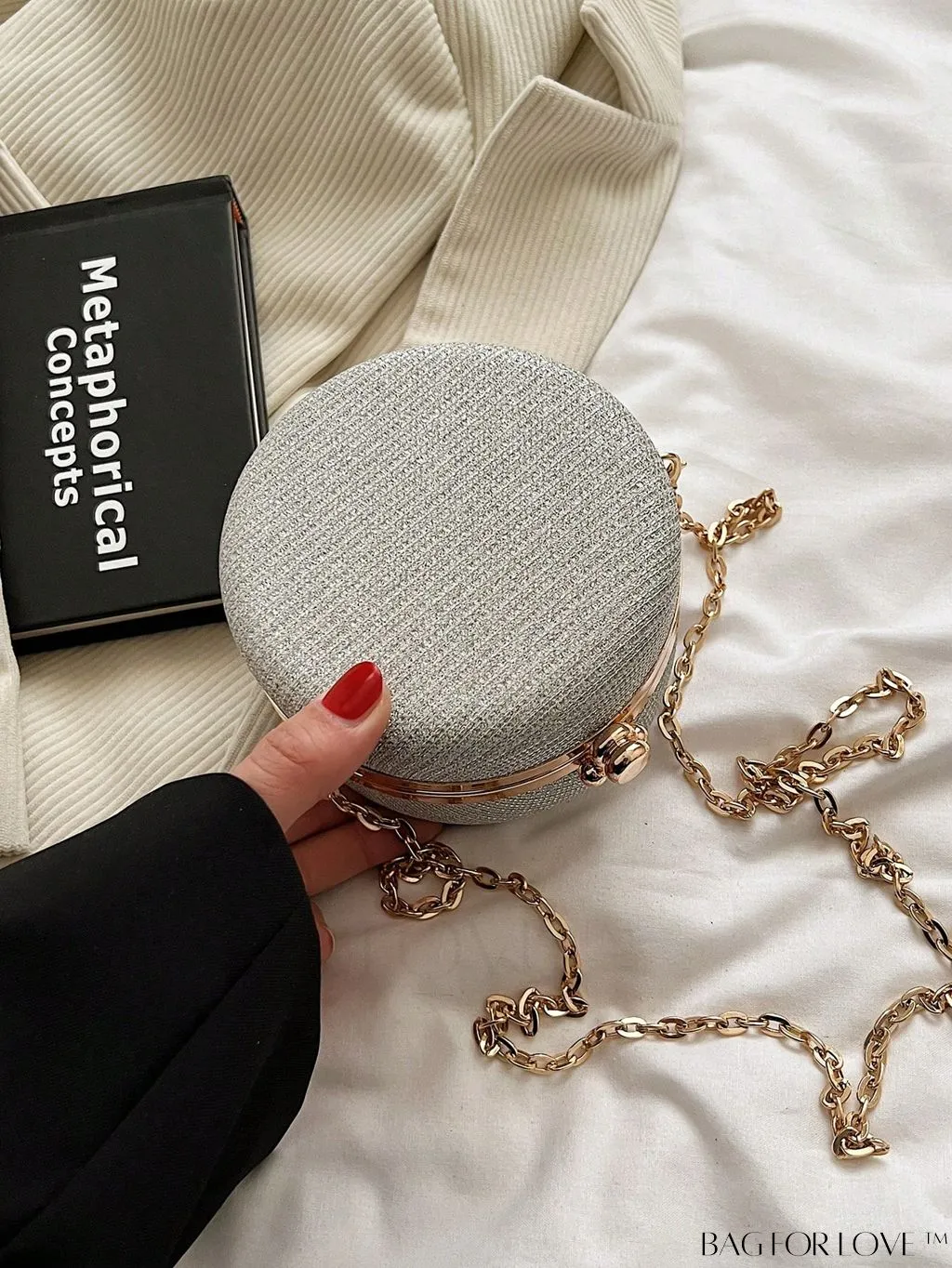 BagForLove - Mini Glitter Circle Bag - Elegant Purse for Weddings, Proms, and Parties