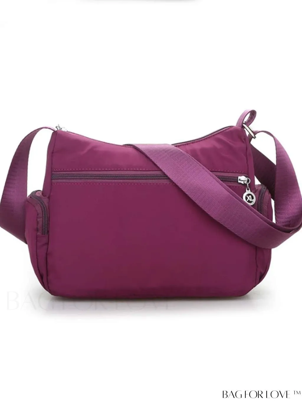 BagForLove - Minimalist Nylon Crossbody Bag: Womens Solid Color Shoulder Purse with Multi Pockets & Zipper