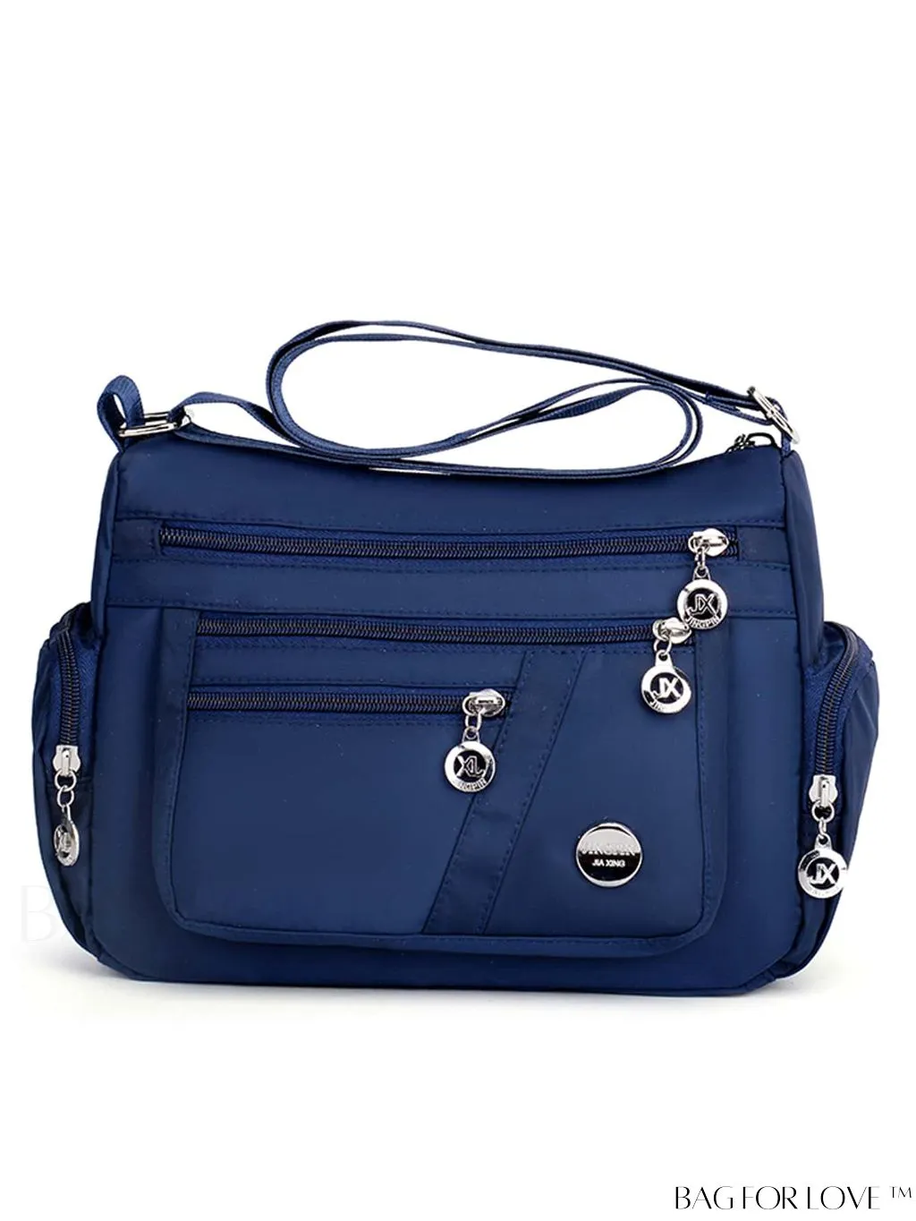 BagForLove - Minimalist Nylon Crossbody Bag: Womens Solid Color Shoulder Purse with Multi Pockets & Zipper