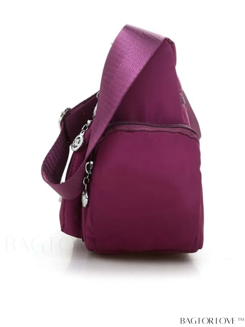 BagForLove - Minimalist Nylon Crossbody Bag: Womens Solid Color Shoulder Purse with Multi Pockets & Zipper