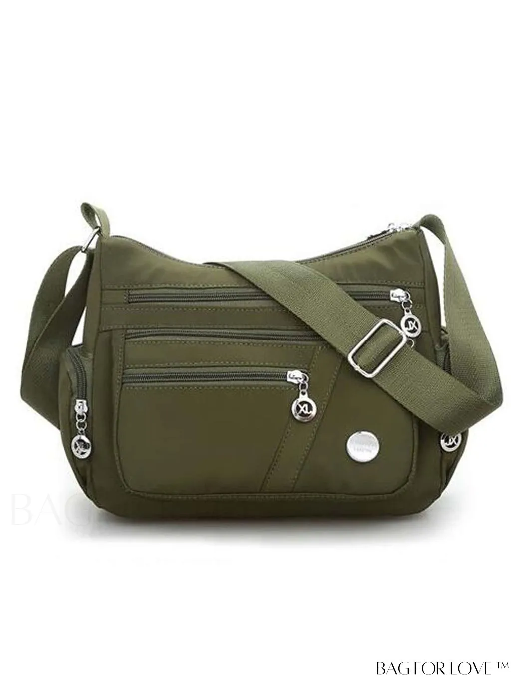 BagForLove - Minimalist Nylon Crossbody Bag: Womens Solid Color Shoulder Purse with Multi Pockets & Zipper