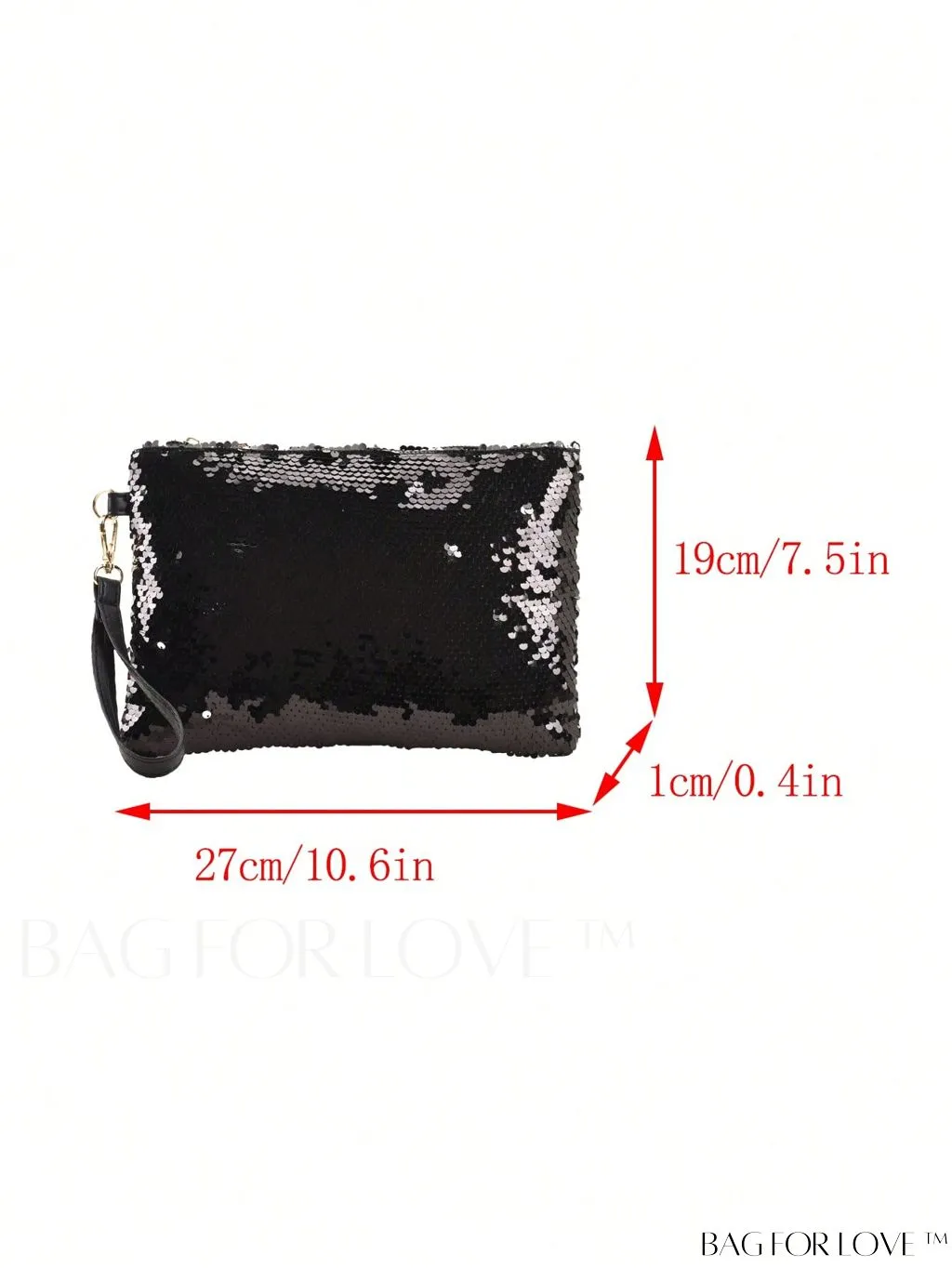 BagForLove - Party-ready Sequin-Adorned Black Square Bag