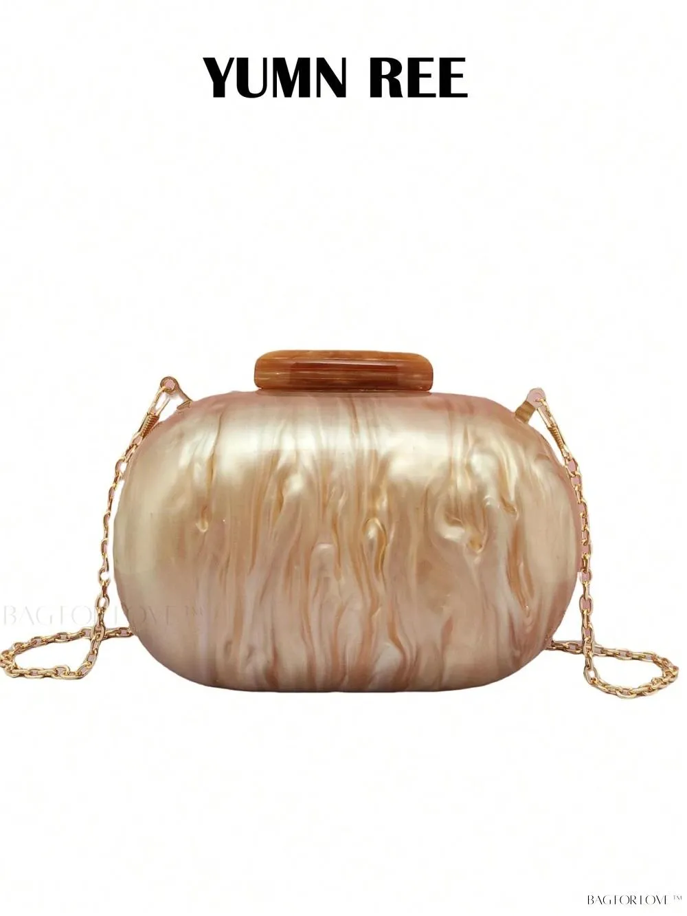 BagForLove - Pearl-Finish Oval-Shaped Evening Clutches for Ladies