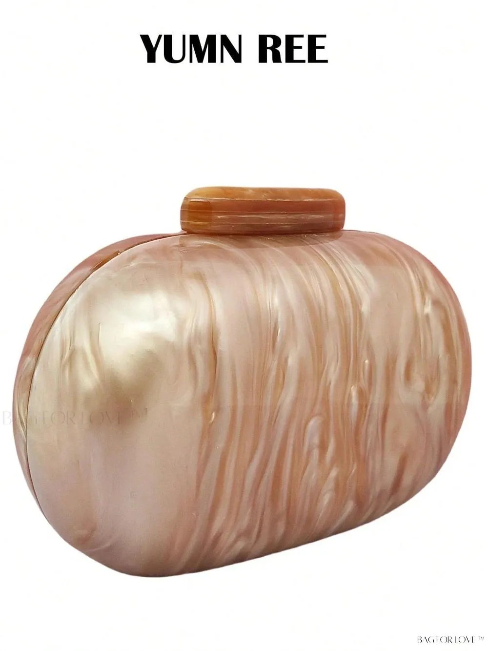 BagForLove - Pearl-Finish Oval-Shaped Evening Clutches for Ladies