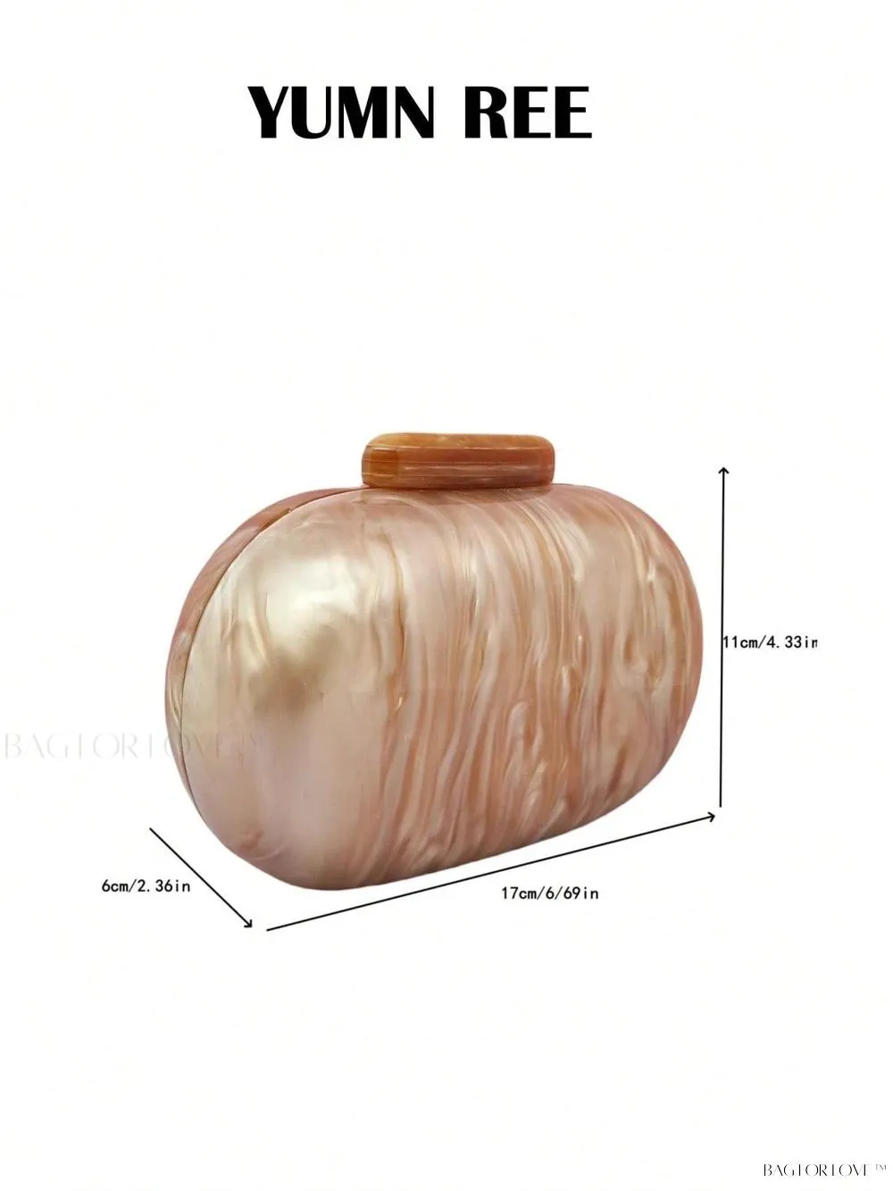 BagForLove - Pearl-Finish Oval-Shaped Evening Clutches for Ladies