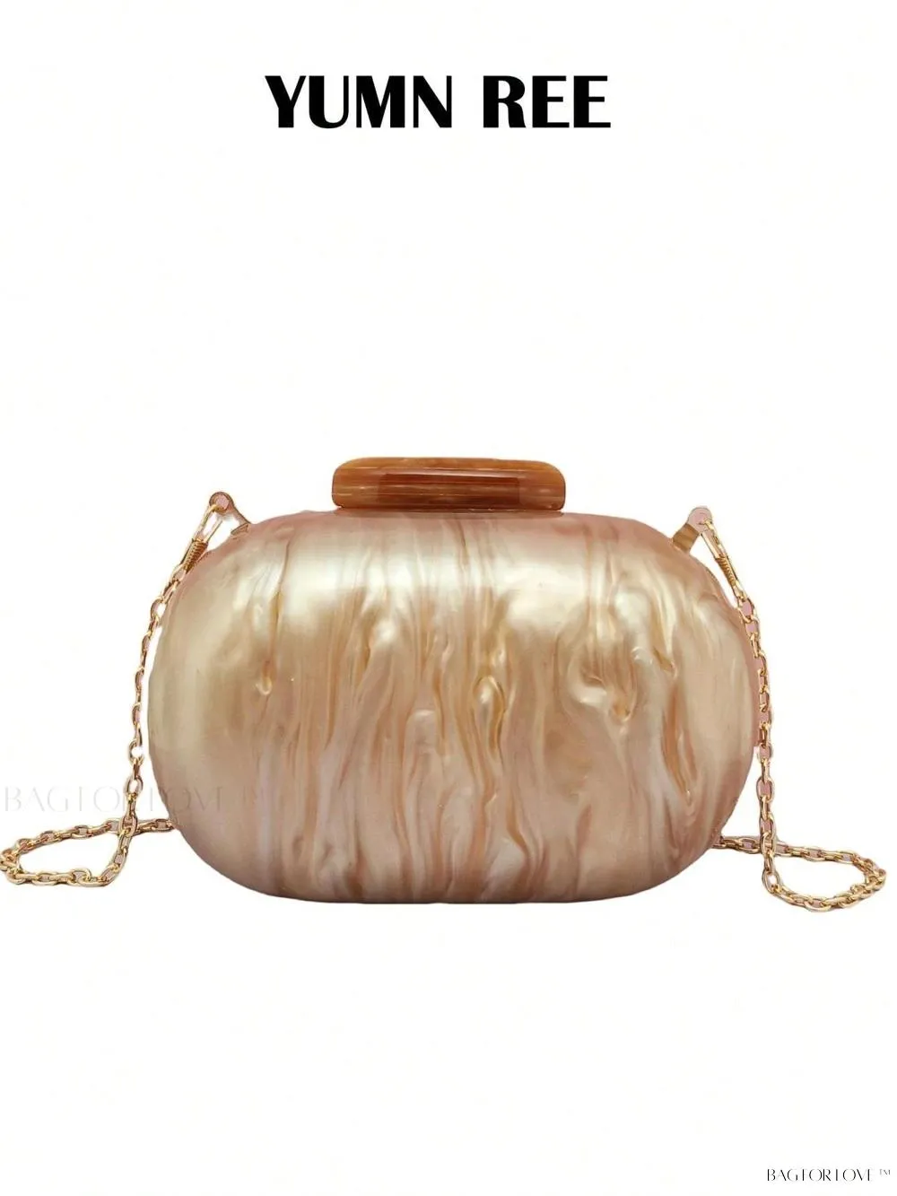BagForLove - Pearl-Finish Oval-Shaped Evening Clutches for Ladies