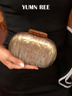 BagForLove - Pearl-Finish Oval-Shaped Evening Clutches for Ladies