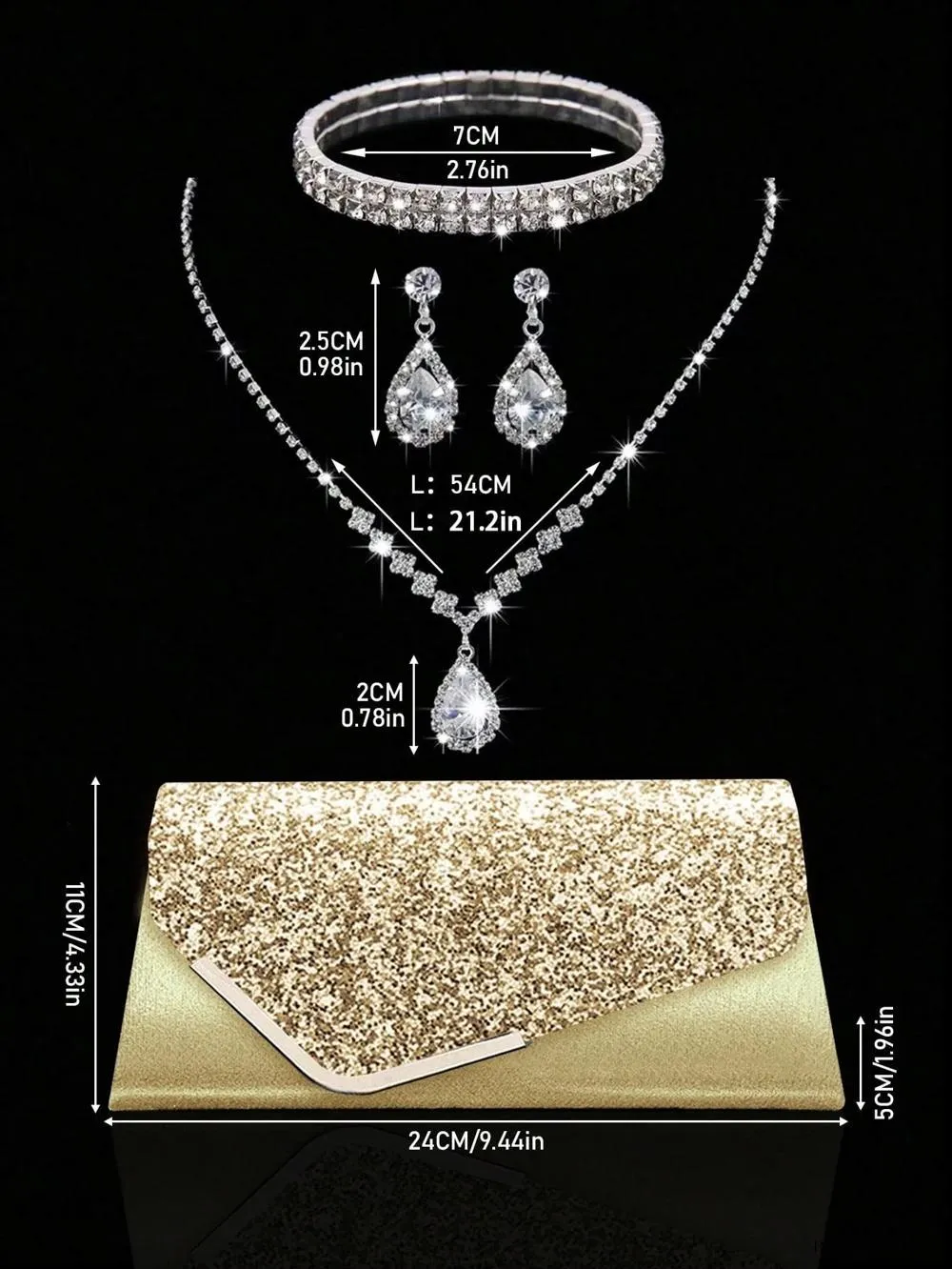 BagForLove - Quiet Glamorous Jewelry Set and Clutch Bag for Sophisticated Women