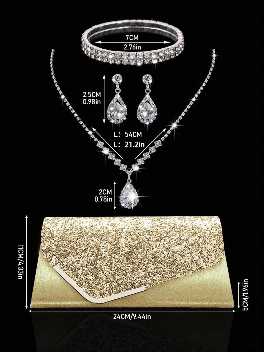 BagForLove - Quiet Glamorous Jewelry Set and Clutch Bag for Sophisticated Women