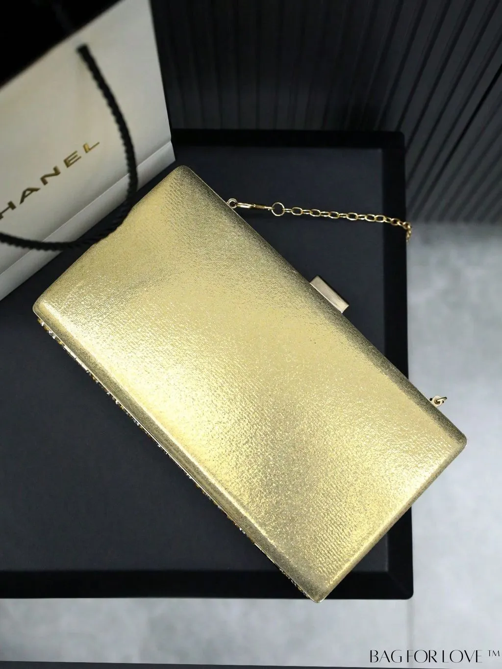 BagForLove - Rhinestone-Adorned Box Bag: Elegant Chain Handle for Weddings, Proms & Parties
