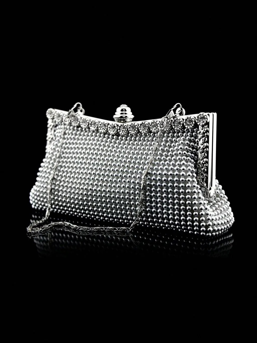 BagForLove - Rhinestone Decor Evening Bag: Glamorous Chain Purse for Weddings, Proms & Parties