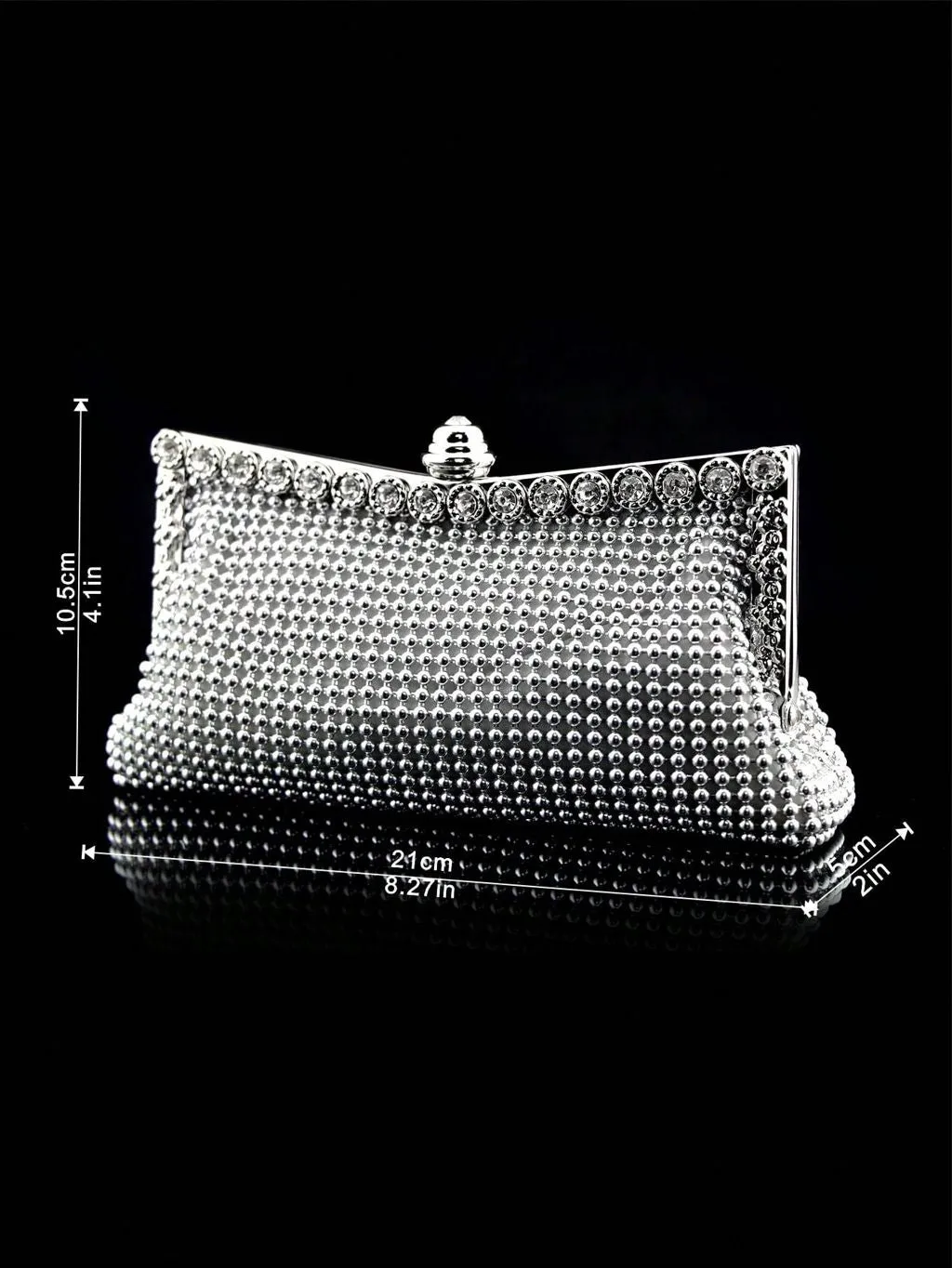 BagForLove - Rhinestone Decor Evening Bag: Glamorous Chain Purse for Weddings, Proms & Parties
