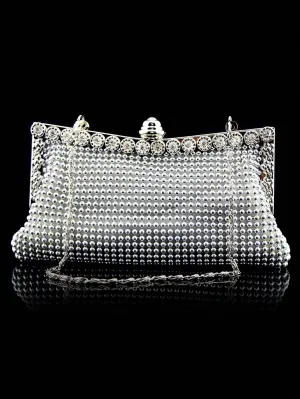 BagForLove - Rhinestone Decor Evening Bag: Glamorous Chain Purse for Weddings, Proms & Parties