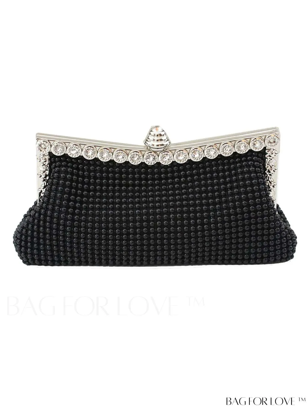 BagForLove - Rhinestone Decor Evening Bag: Glamorous Chain Purse for Weddings, Proms & Parties