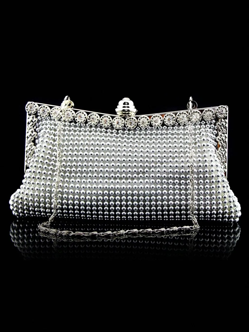 BagForLove - Rhinestone Decor Evening Bag: Glamorous Chain Purse for Weddings, Proms & Parties