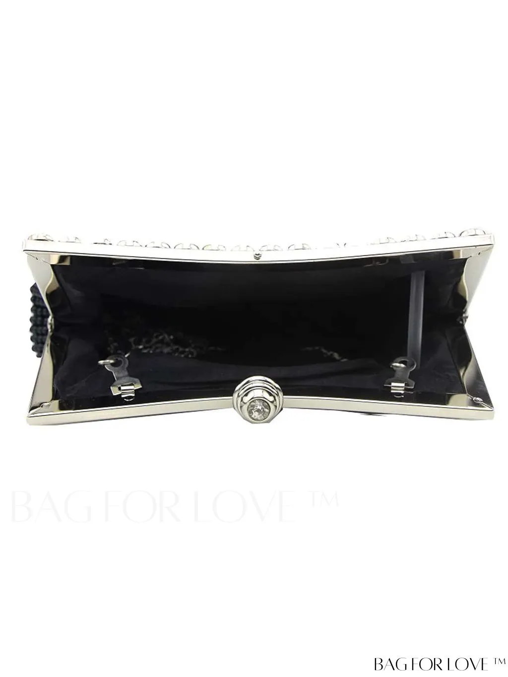 BagForLove - Rhinestone Decor Evening Bag: Glamorous Chain Purse for Weddings, Proms & Parties