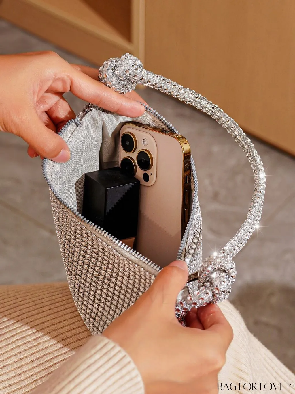 BagForLove - Rhinestone-embellished Evening Party Clutch - Elegant & Stylish Purse