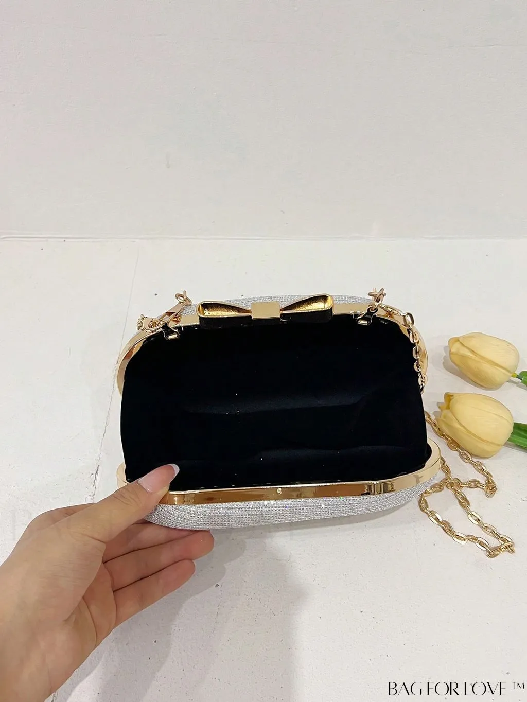 BagForLove - Rhinestone-Embellished Mini Box Bag with Glamorous Clip Top Chain â Exclusive Design