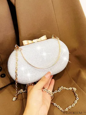 BagForLove - Rhinestone-Embellished Mini Box Bag with Glamorous Clip Top Chain â Exclusive Design