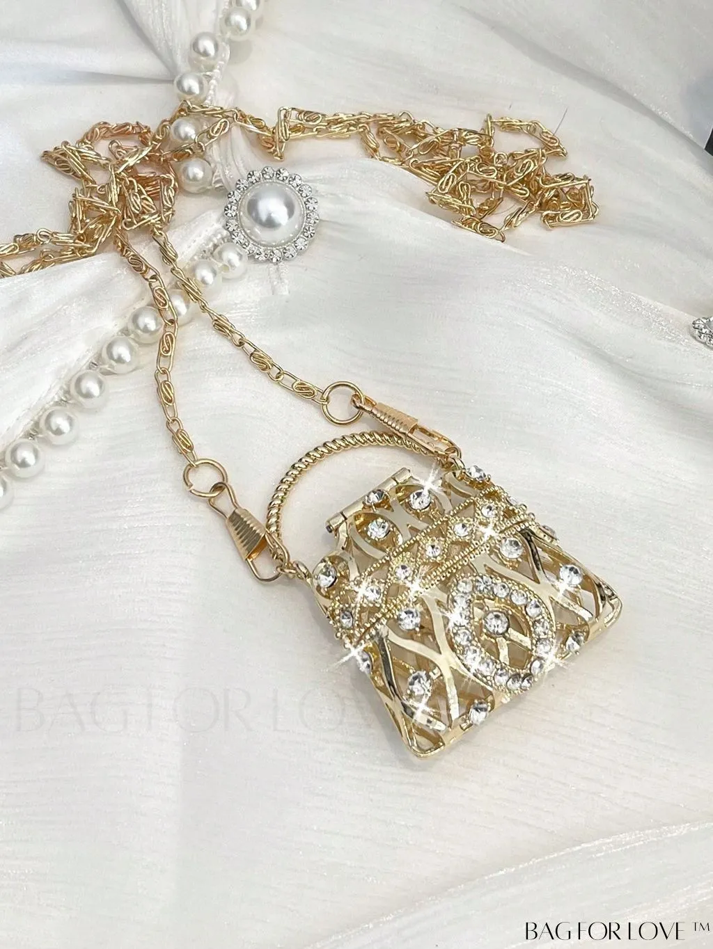 BagForLove - Rhinestone Evening Clutch: Glamorous & Versatile for Weddings, Proms, and Parties