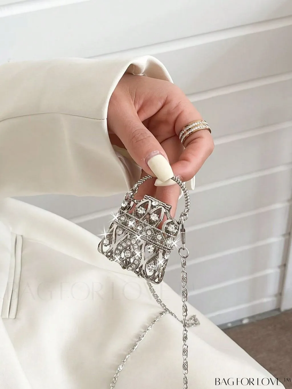 BagForLove - Rhinestone Evening Clutch: Glamorous & Versatile for Weddings, Proms, and Parties