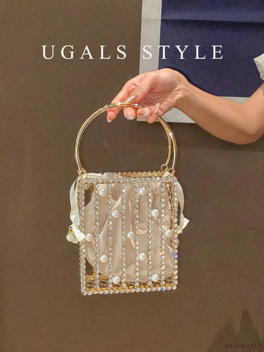 BagForLove - Rhinestone Pearl Bridal Crossbody Handbag for Women