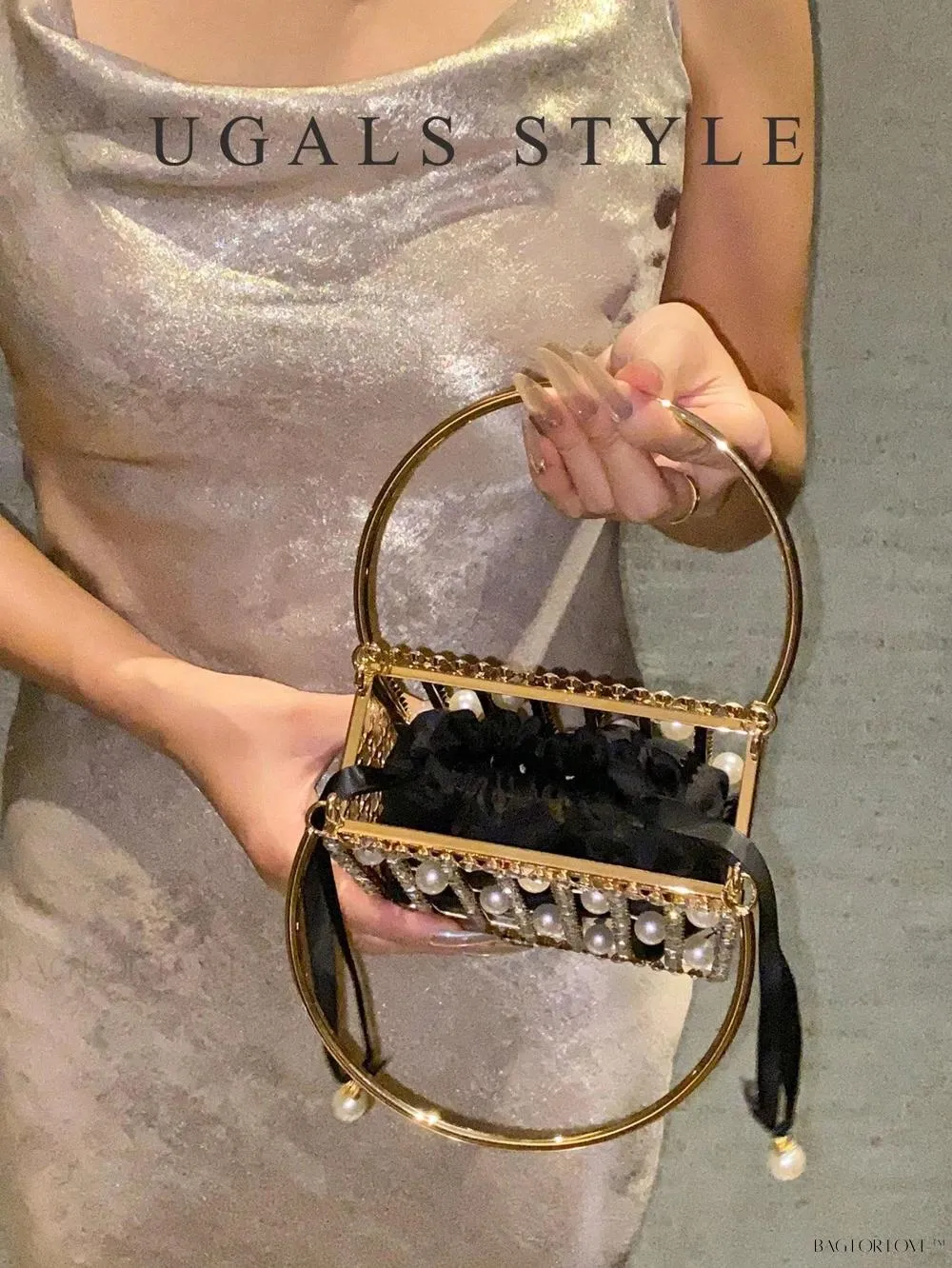 BagForLove - Rhinestone Pearl Bridal Crossbody Handbag for Women