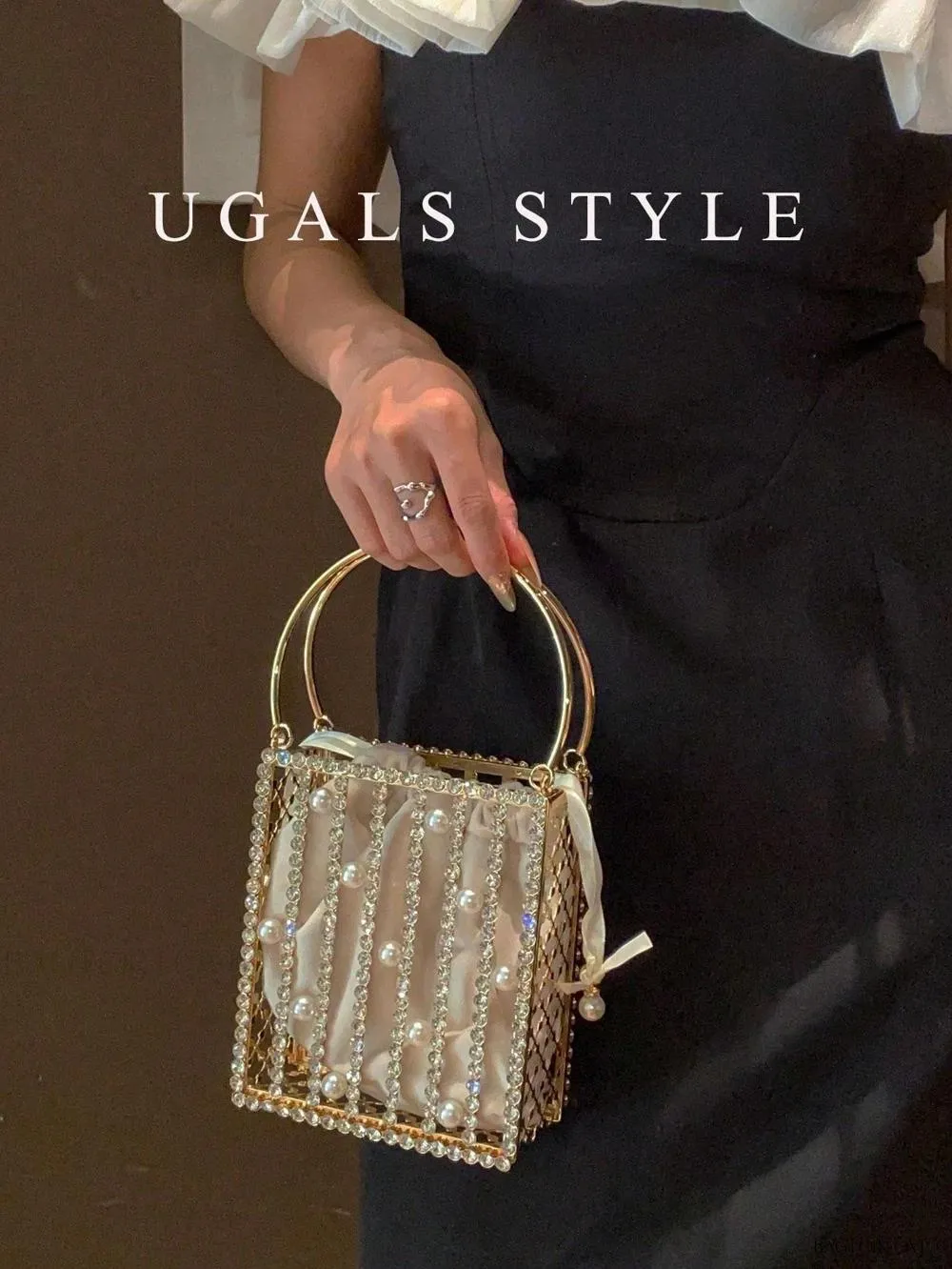 BagForLove - Rhinestone Pearl Bridal Crossbody Handbag for Women
