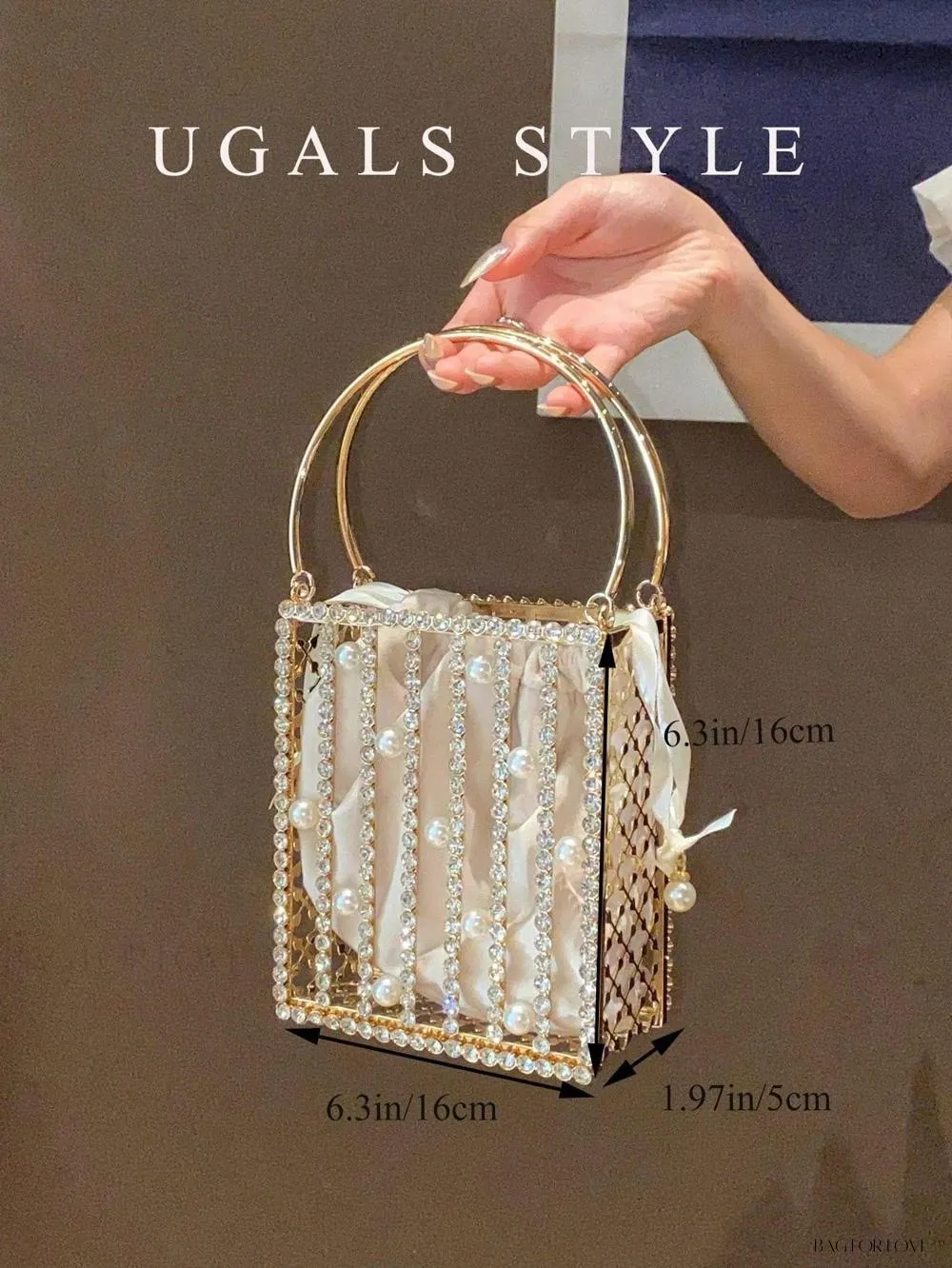 BagForLove - Rhinestone Pearl Bridal Crossbody Handbag for Women