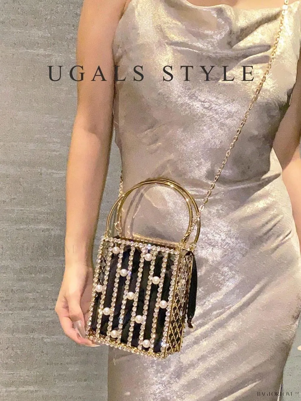 BagForLove - Rhinestone Pearl Bridal Crossbody Handbag for Women
