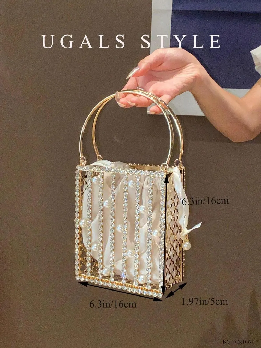 BagForLove - Rhinestone Pearl Bridal Crossbody Handbag for Women