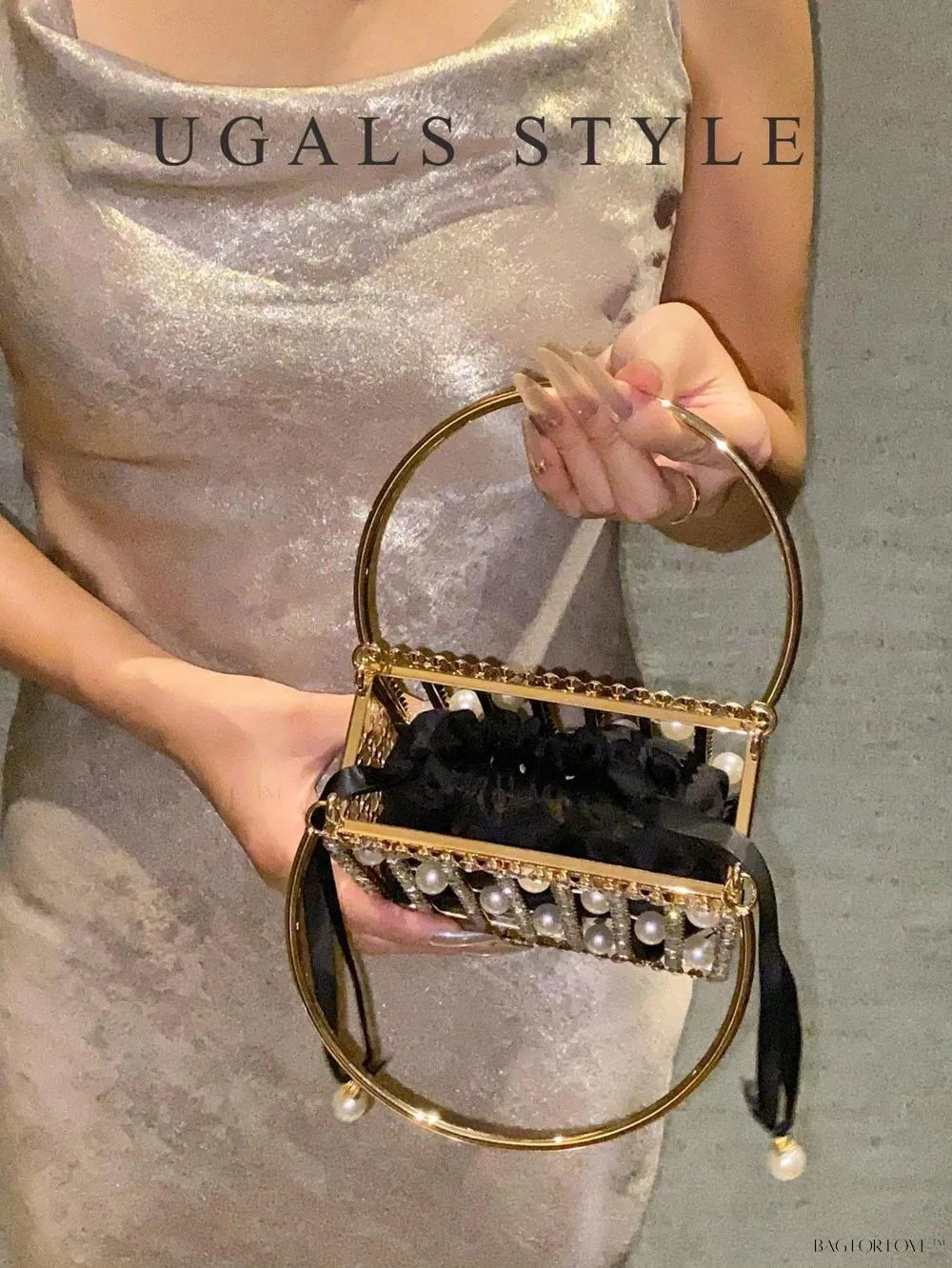 BagForLove - Rhinestone Pearl Bridal Crossbody Handbag for Women