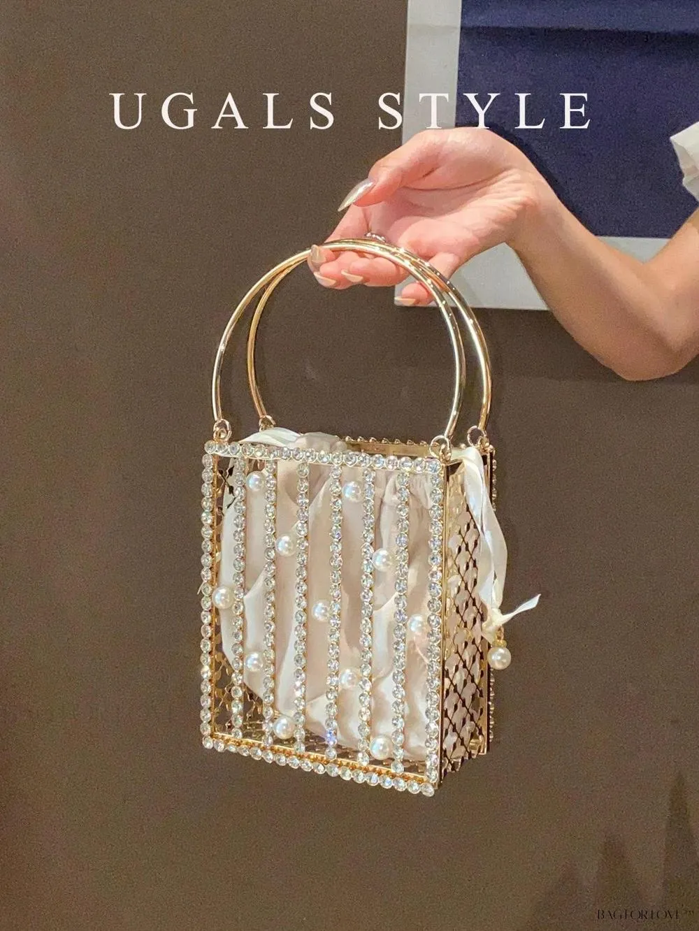 BagForLove - Rhinestone Pearl Bridal Crossbody Handbag for Women