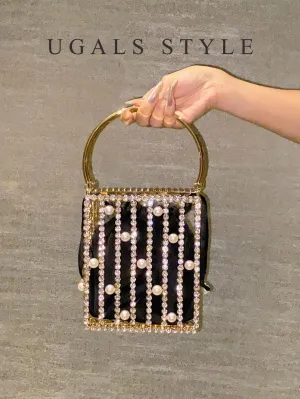 BagForLove - Rhinestone Pearl Bridal Crossbody Handbag for Women