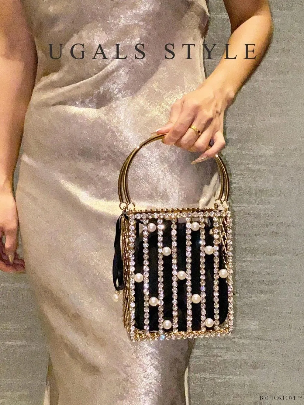 BagForLove - Rhinestone Pearl Bridal Crossbody Handbag for Women