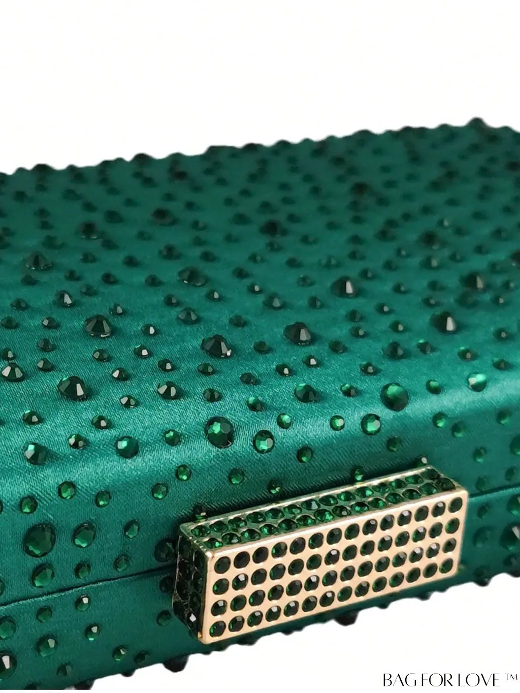 BagForLove - Satin Rhinestone Chain Strap Mini Box Bag for Glamorous Style